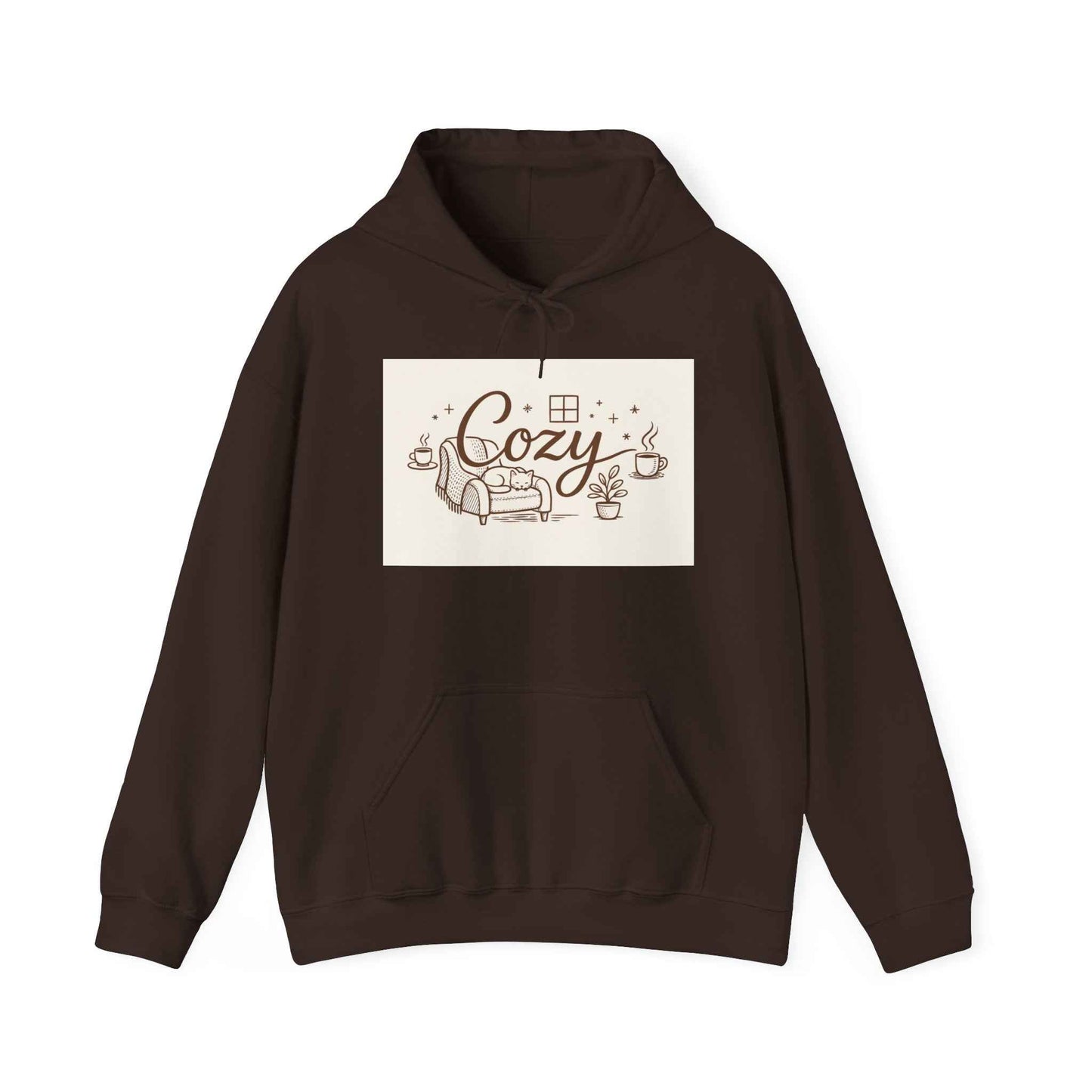 Cozy Home Hoodie — 'Cozy' Armchair & Hot Cocoa Comfort Pullover