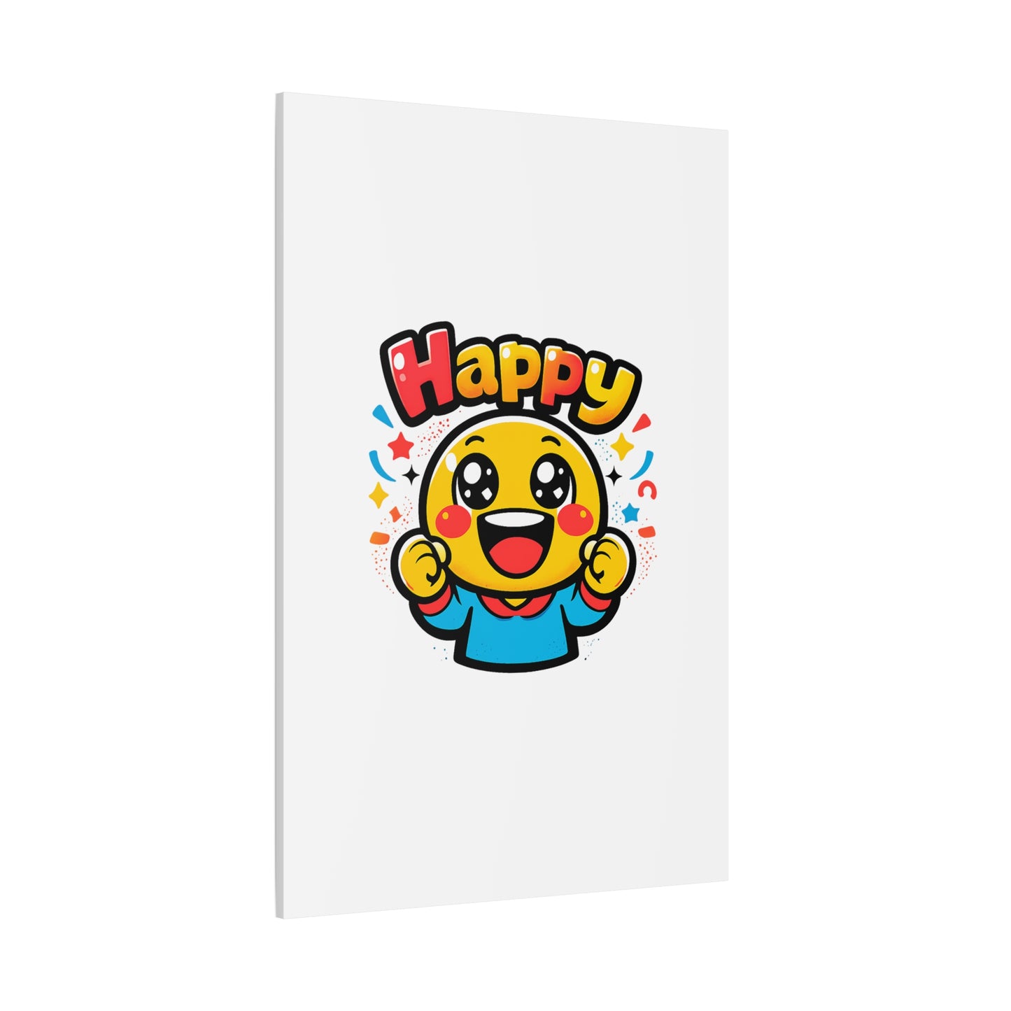 Happy Emoji Cartoon Canvas | Bold Cartoon, Thick Outline, Kawaii Minimal