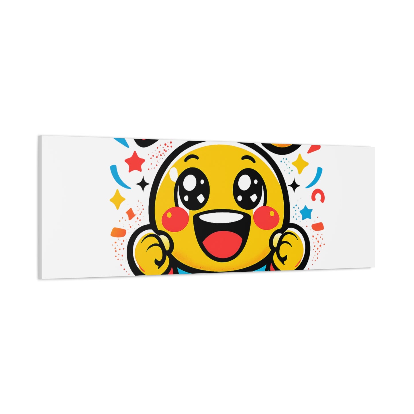 Happy Emoji Cartoon Canvas | Bold Cartoon, Thick Outline, Kawaii Minimal
