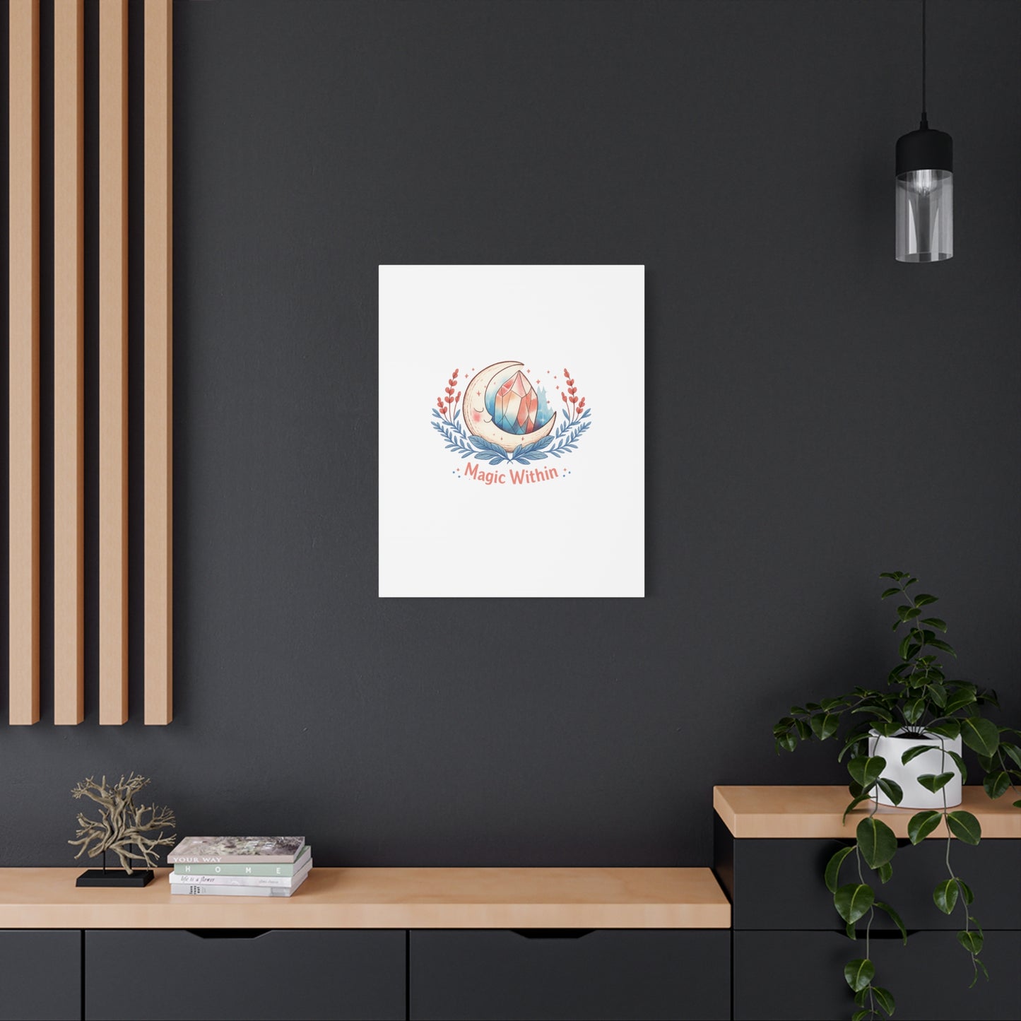 Magic Within Moon Crystal Canvas | witchcore, moon phase, crystals
