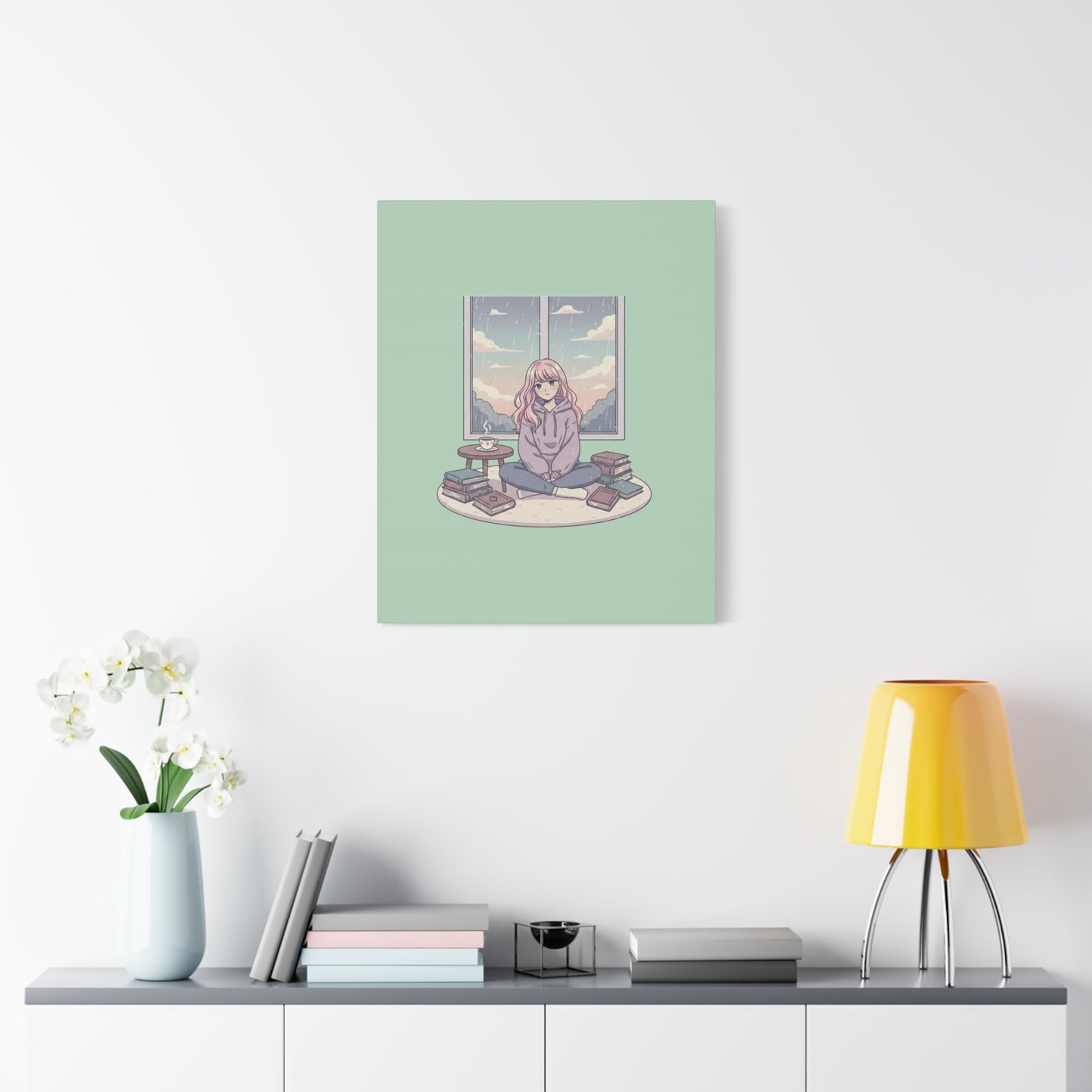 Cozy Girl Reading Wall Art — Matte Stretched Canvas
