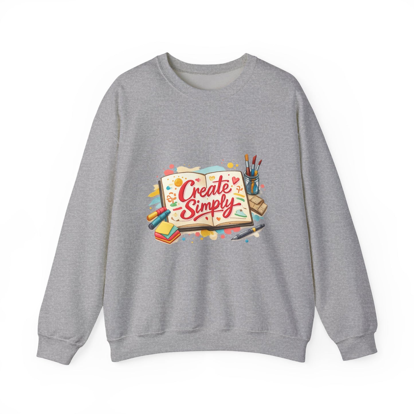 Create Simply marker‑style sweatshirt | hand‑drawn doodle art, sketchbook aesthetic