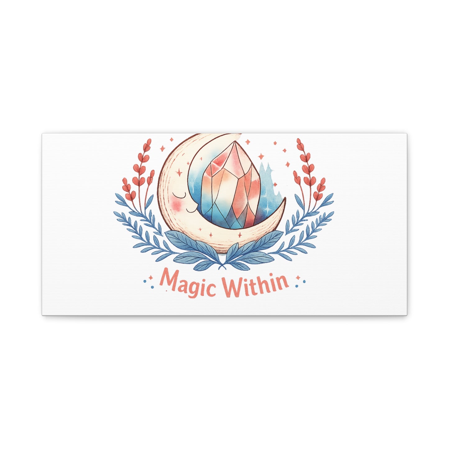Magic Within Moon Crystal Canvas | witchcore, moon phase, crystals