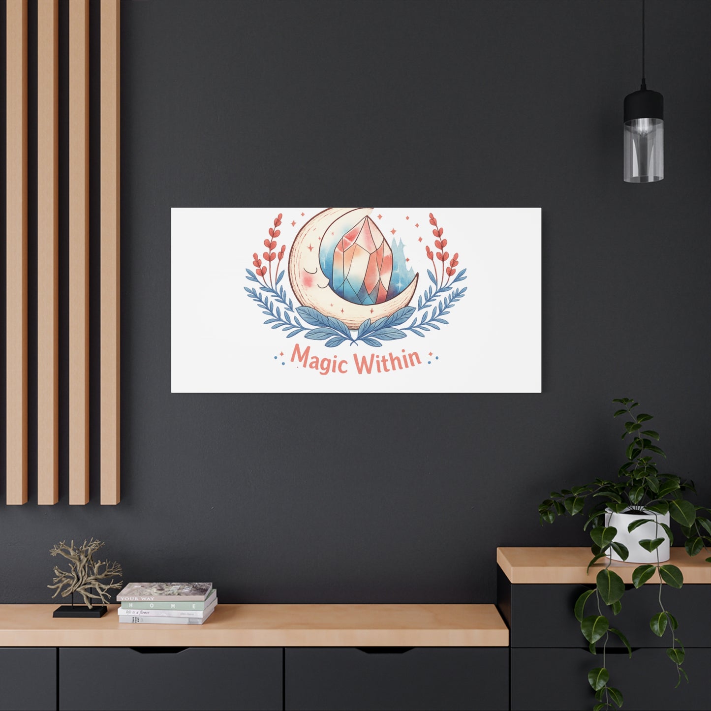 Magic Within Moon Crystal Canvas | witchcore, moon phase, crystals