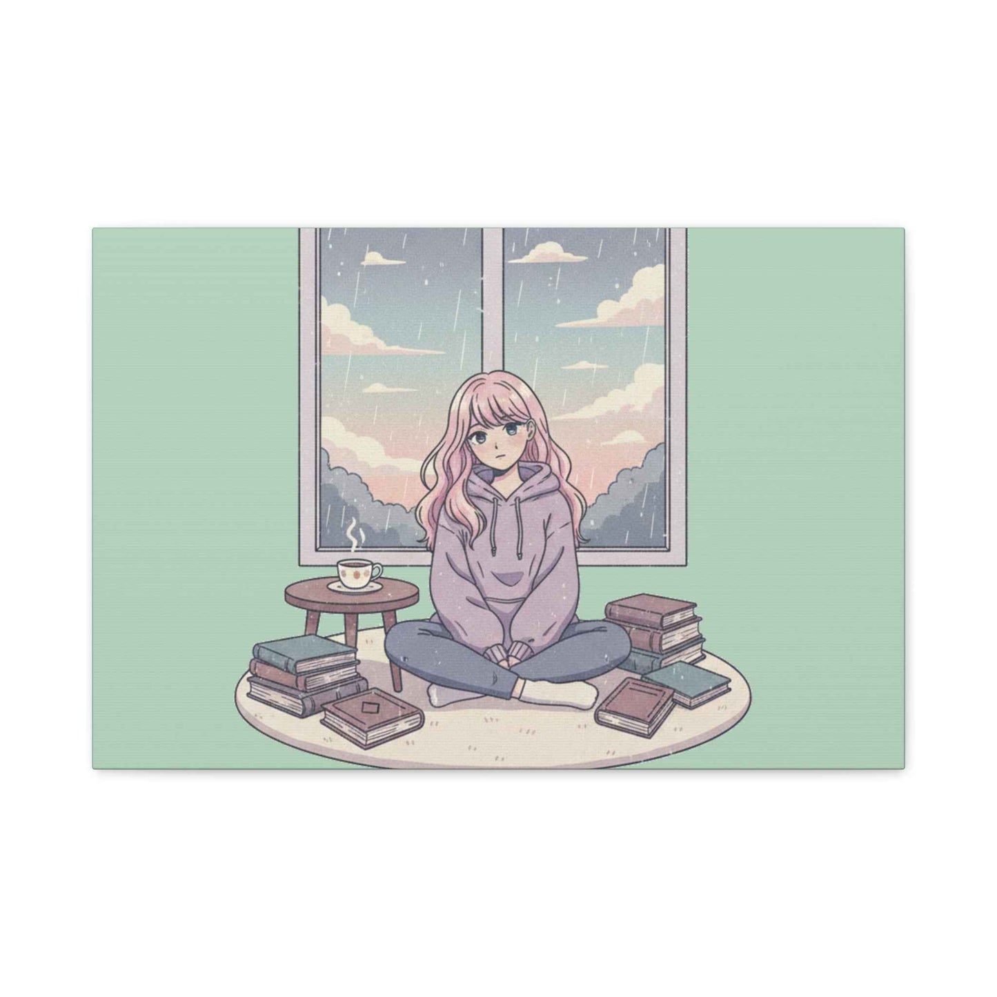 Cozy Girl Reading Wall Art — Matte Stretched Canvas