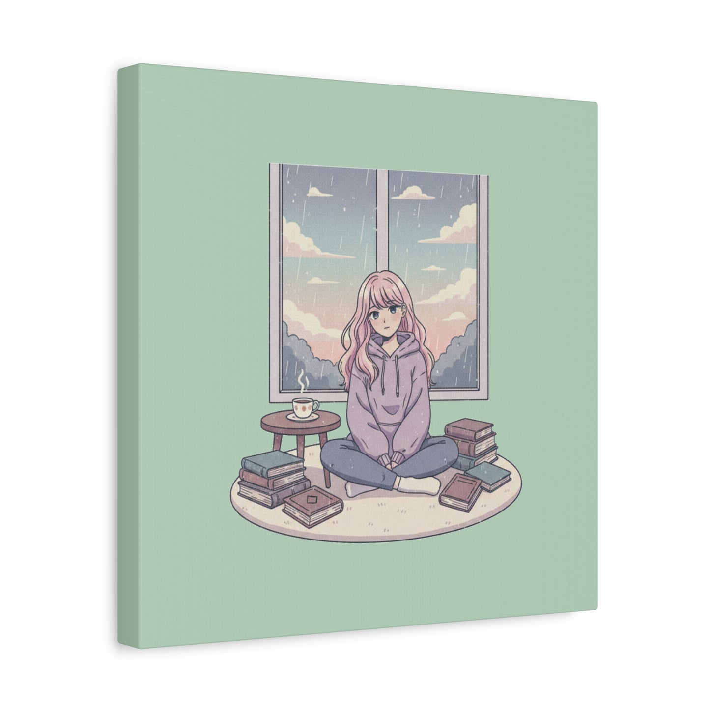 Cozy Girl Reading Wall Art — Matte Stretched Canvas
