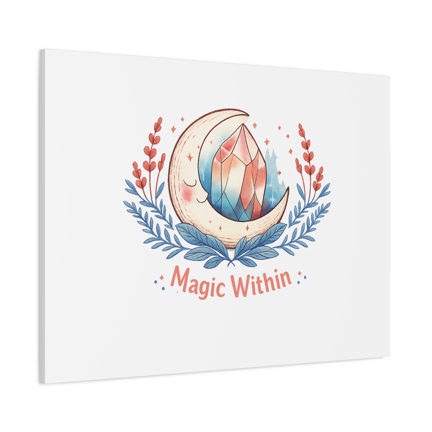 Magic Within Moon Crystal Canvas | witchcore, moon phase, crystals