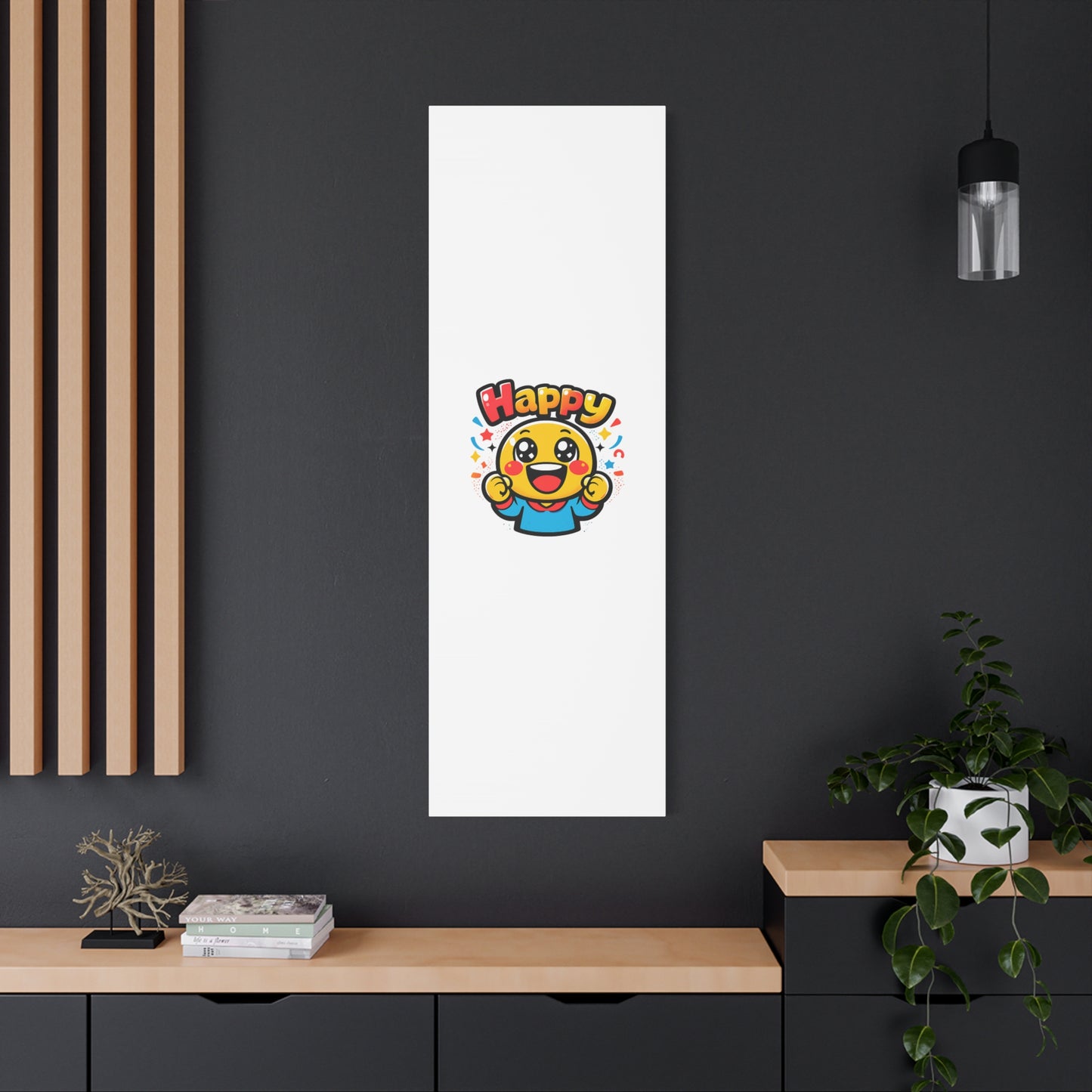 Happy Emoji Cartoon Canvas | Bold Cartoon, Thick Outline, Kawaii Minimal