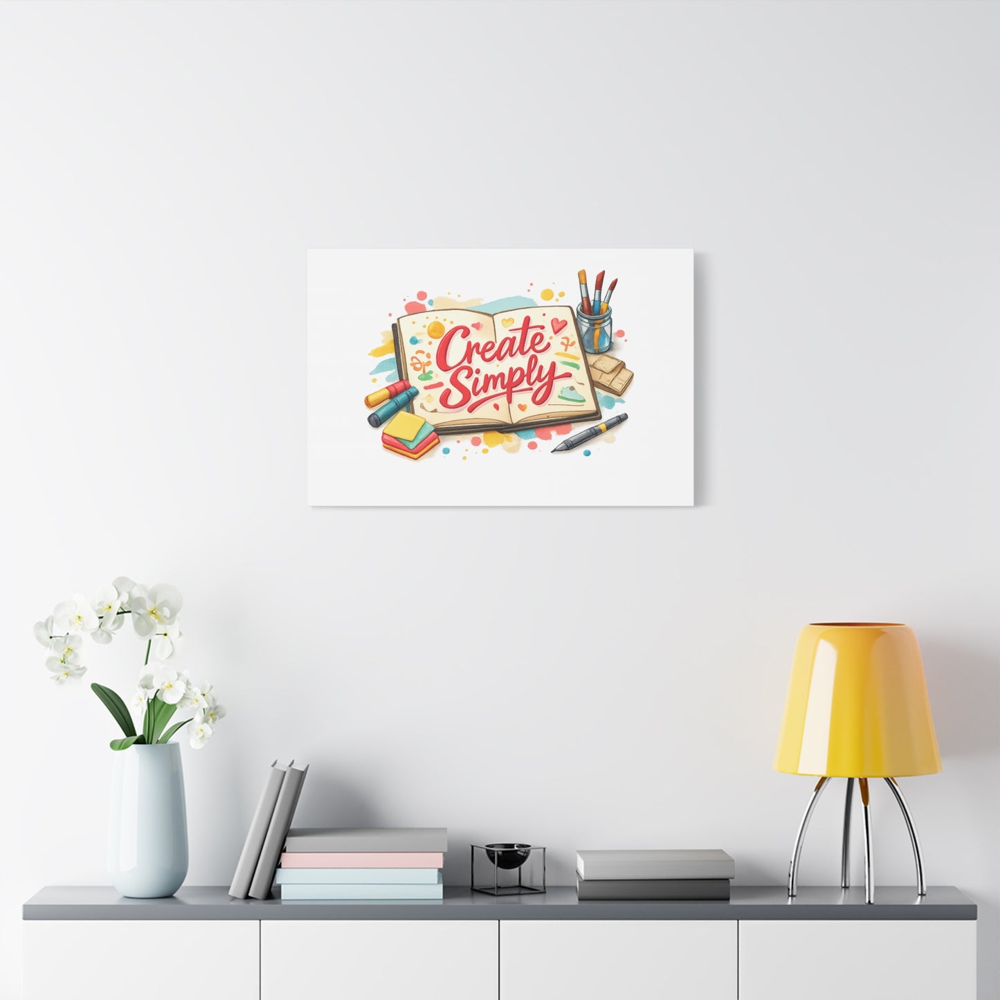 Create Simply Notebook Art Canvas | handmade marker aesthetic, hand-drawn doodle
