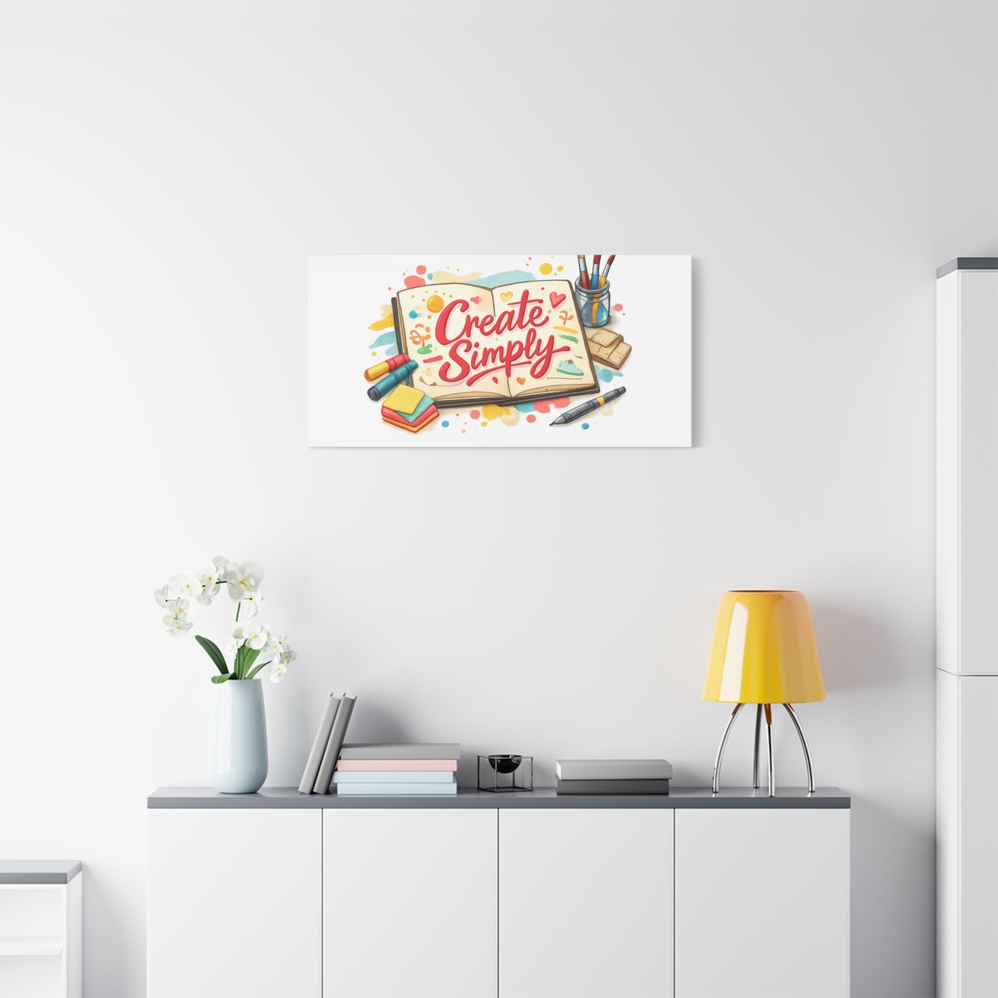Create Simply Notebook Art Canvas | handmade marker aesthetic, hand-drawn doodle
