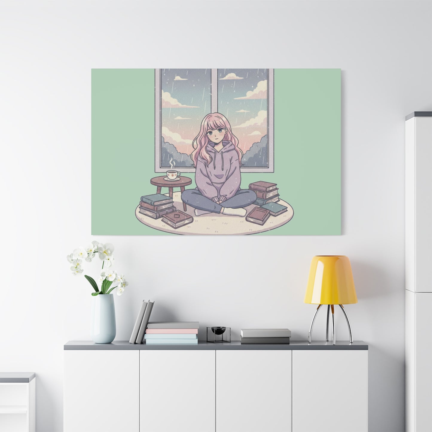 Cozy Girl Reading Wall Art — Matte Stretched Canvas