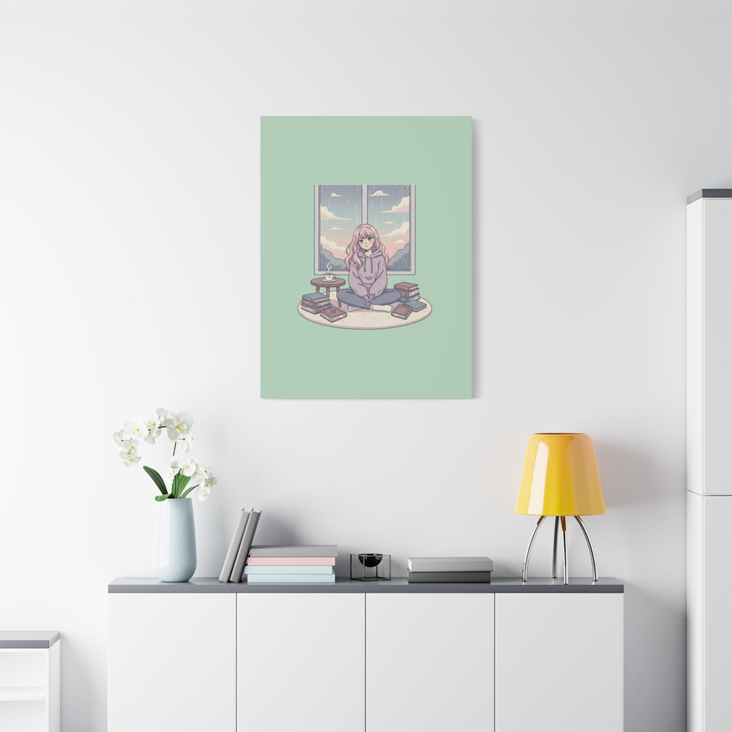 Cozy Girl Reading Wall Art — Matte Stretched Canvas