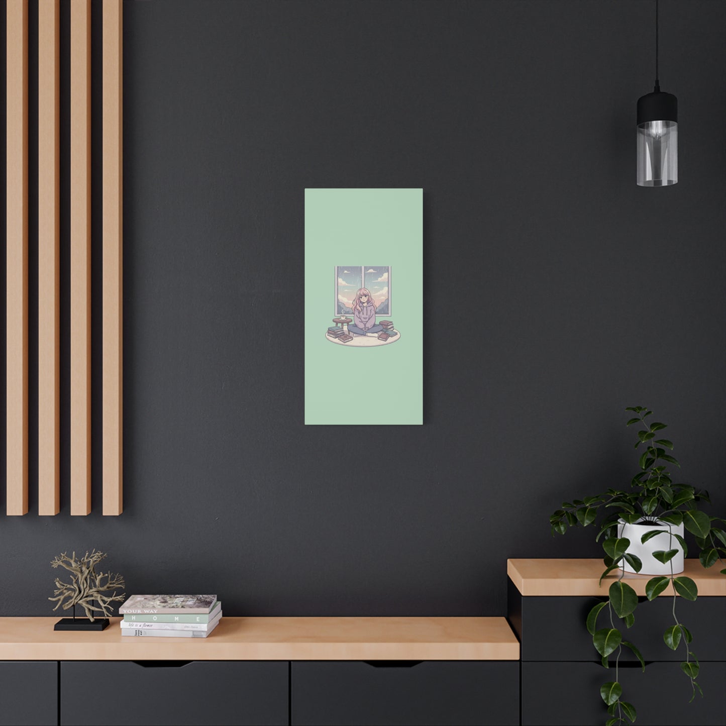 Cozy Girl Reading Wall Art — Matte Stretched Canvas