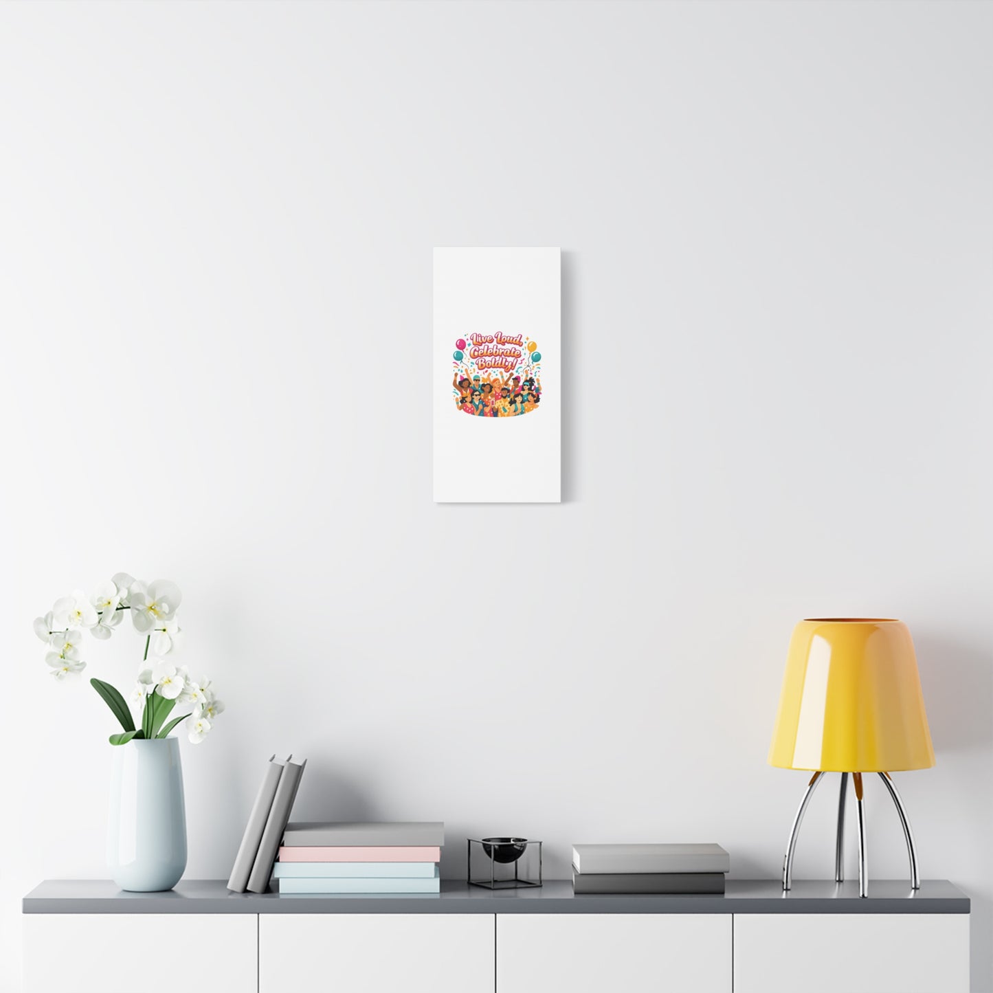 Live Loud Celebrate Boldly Canvas | Carnival Fiesta Confetti, Neon brights