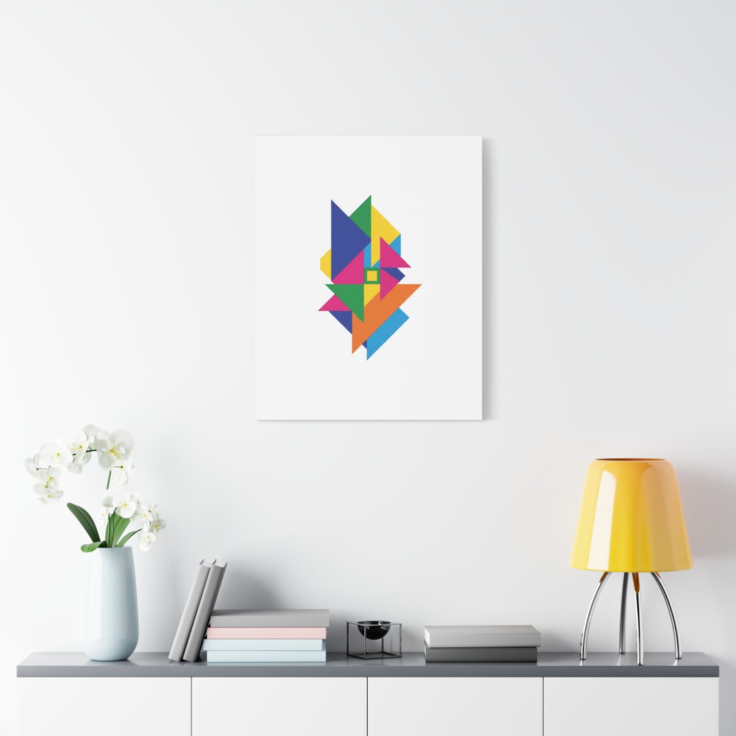 Abstract Geometric Art Canvas — Colorful Modern Stretched Wall Art