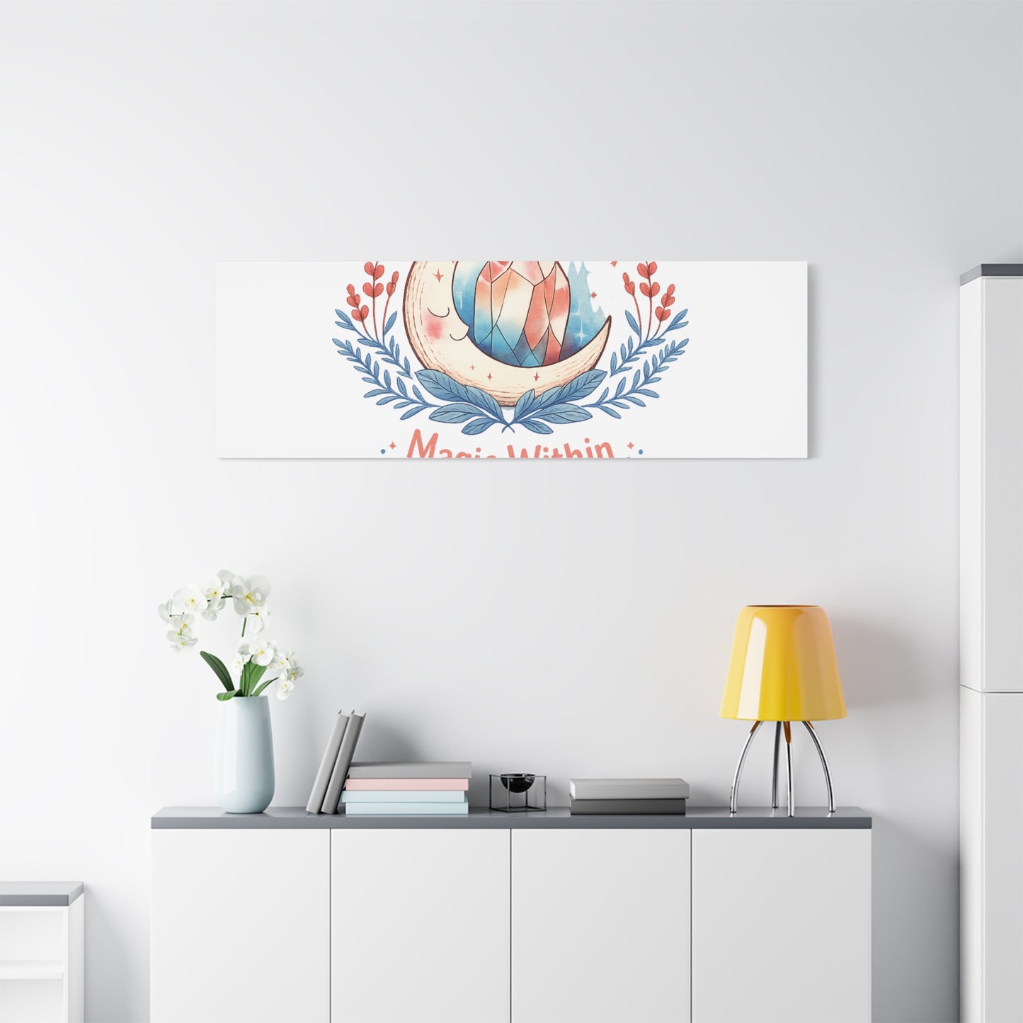 Magic Within Moon Crystal Canvas | witchcore, moon phase, crystals