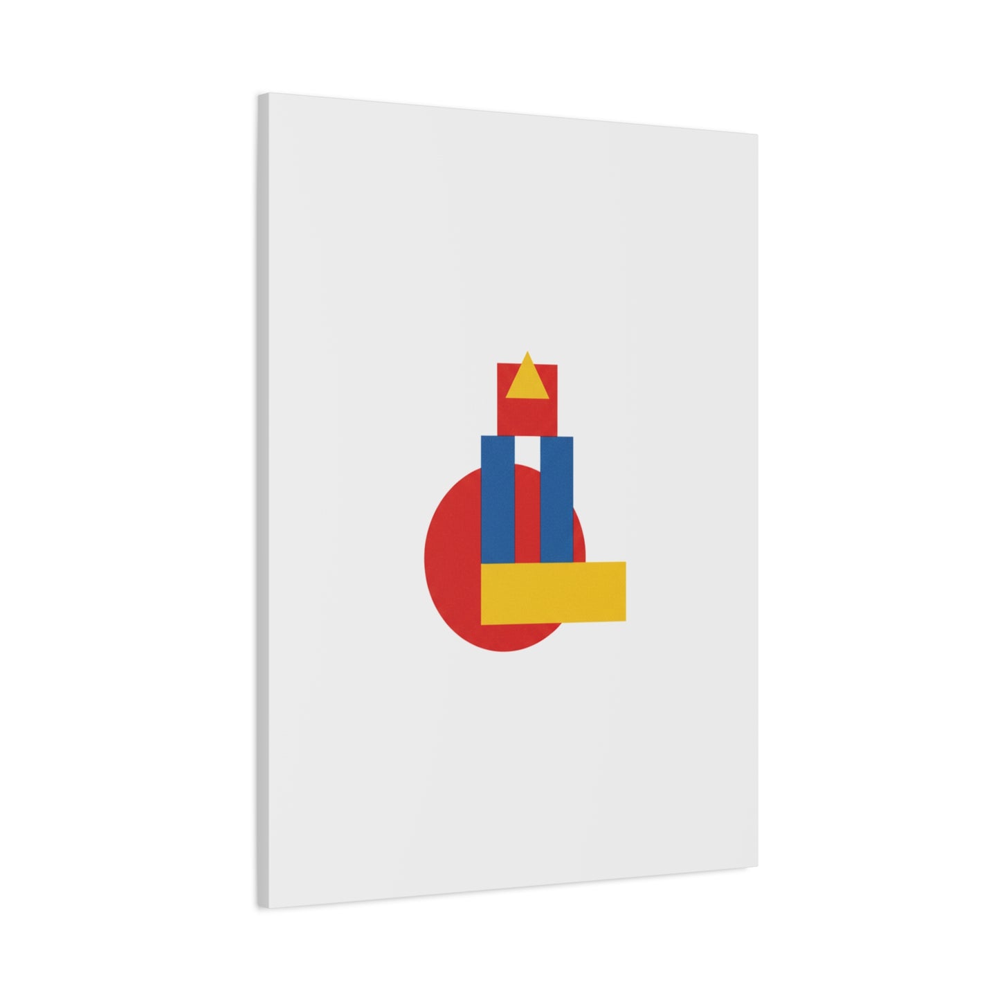 Abstract Geometric Shape Canvas Print — Minimalist Primary Color Wall Art