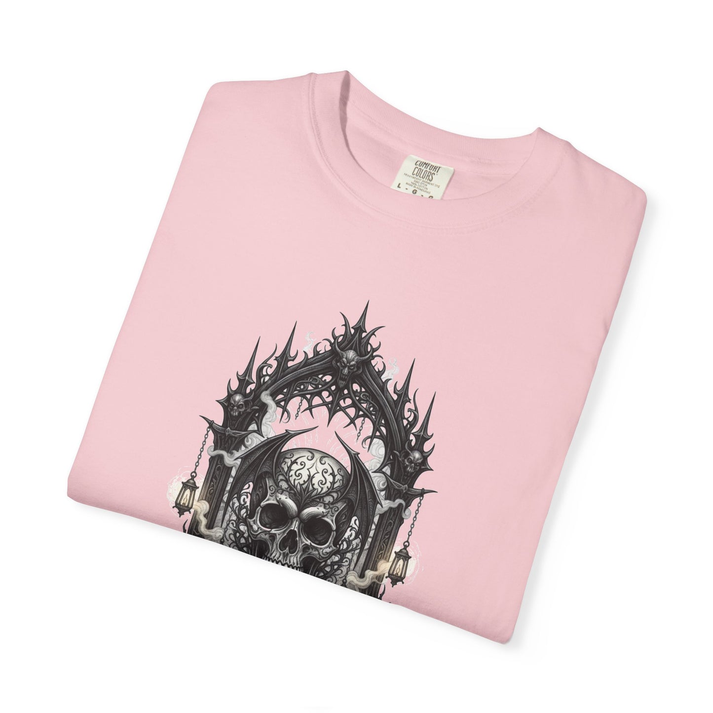 Skull Cathedral T-Shirt — Gothic Skull & Candle Graphic Tee