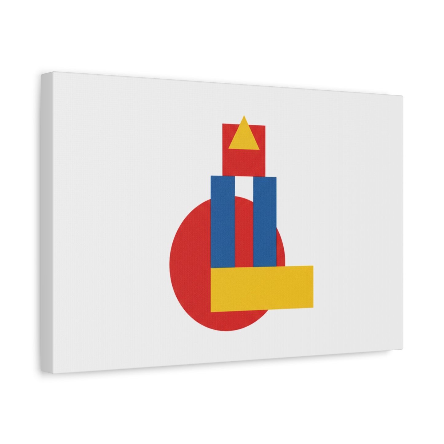 Abstract Geometric Shape Canvas Print — Minimalist Primary Color Wall Art