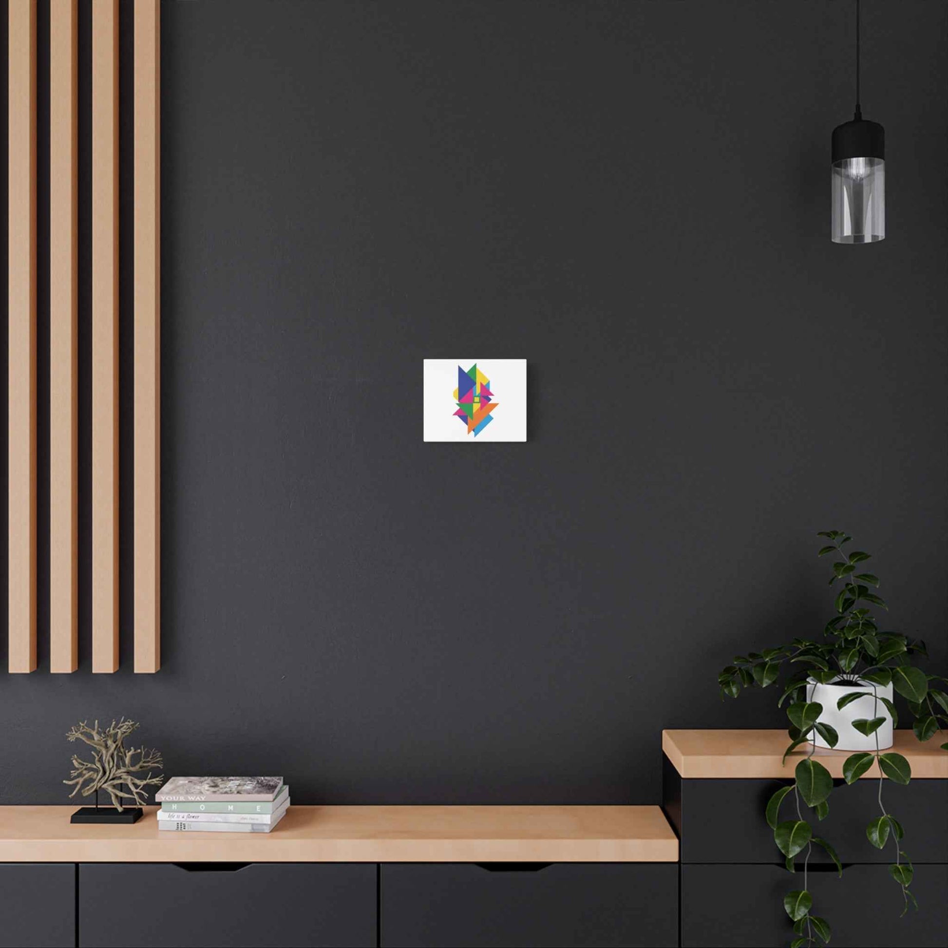 Abstract Geometric Art Canvas — Colorful Modern Stretched Wall Art