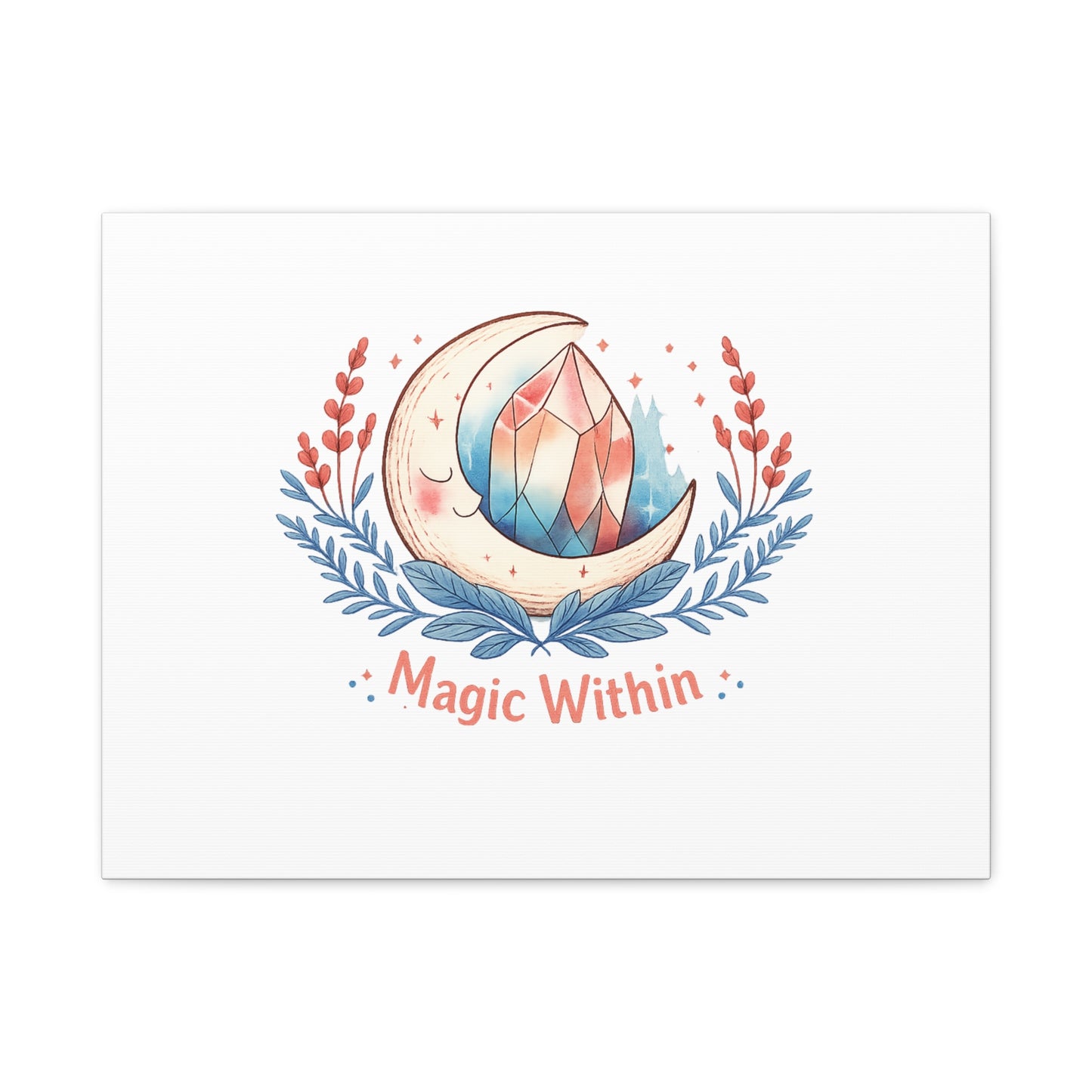 Magic Within Moon Crystal Canvas | witchcore, moon phase, crystals
