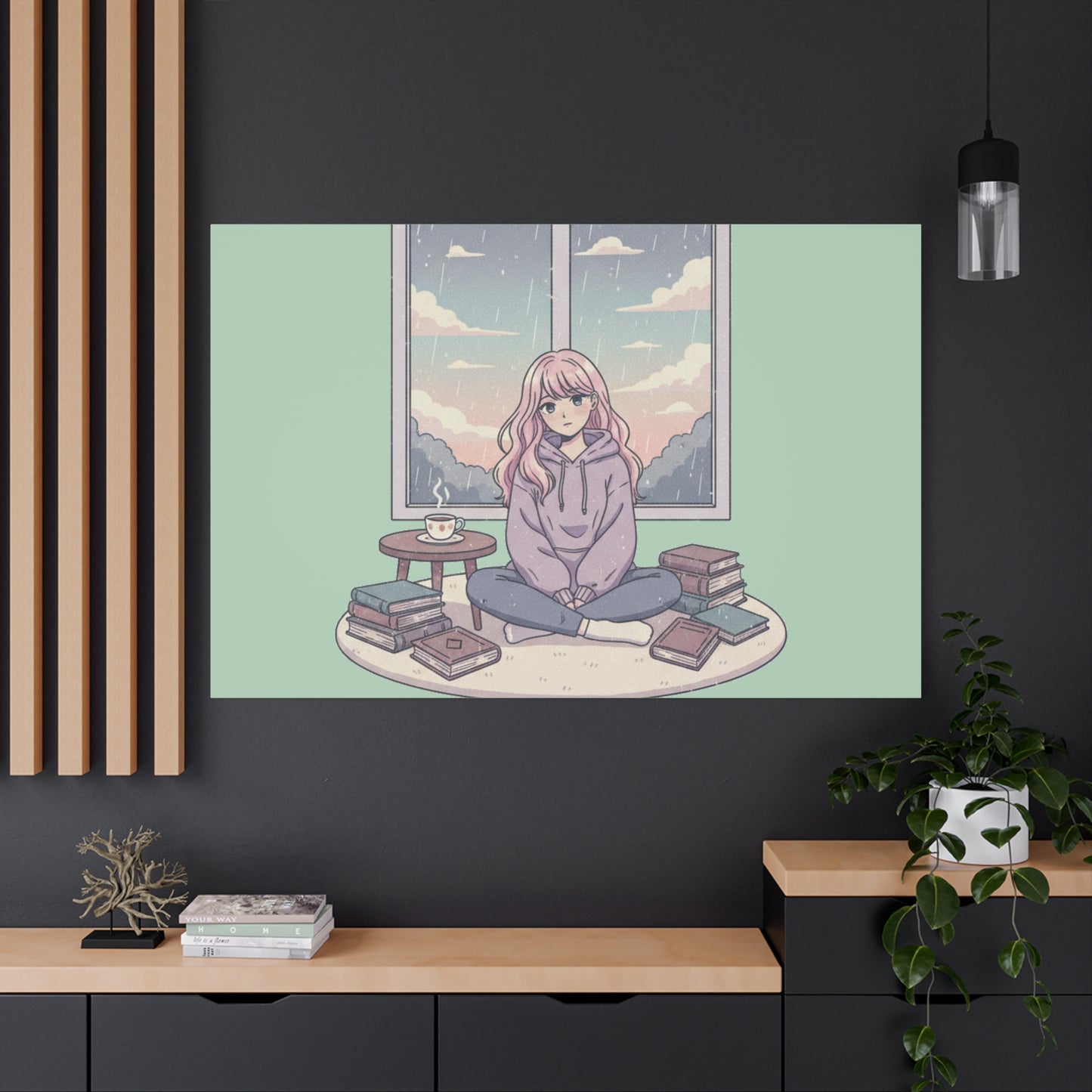 Cozy Girl Reading Wall Art — Matte Stretched Canvas