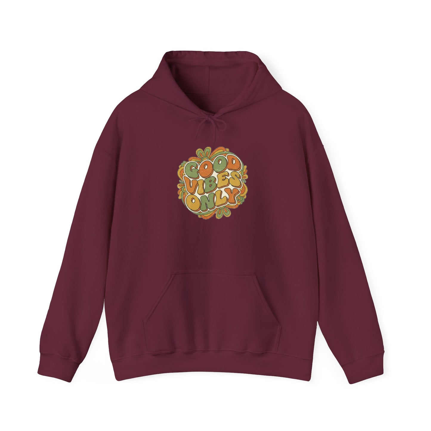 Good Vibes Only Hoodie — Retro Floral 'Good Vibes Only' Graphic Sweatshirt
