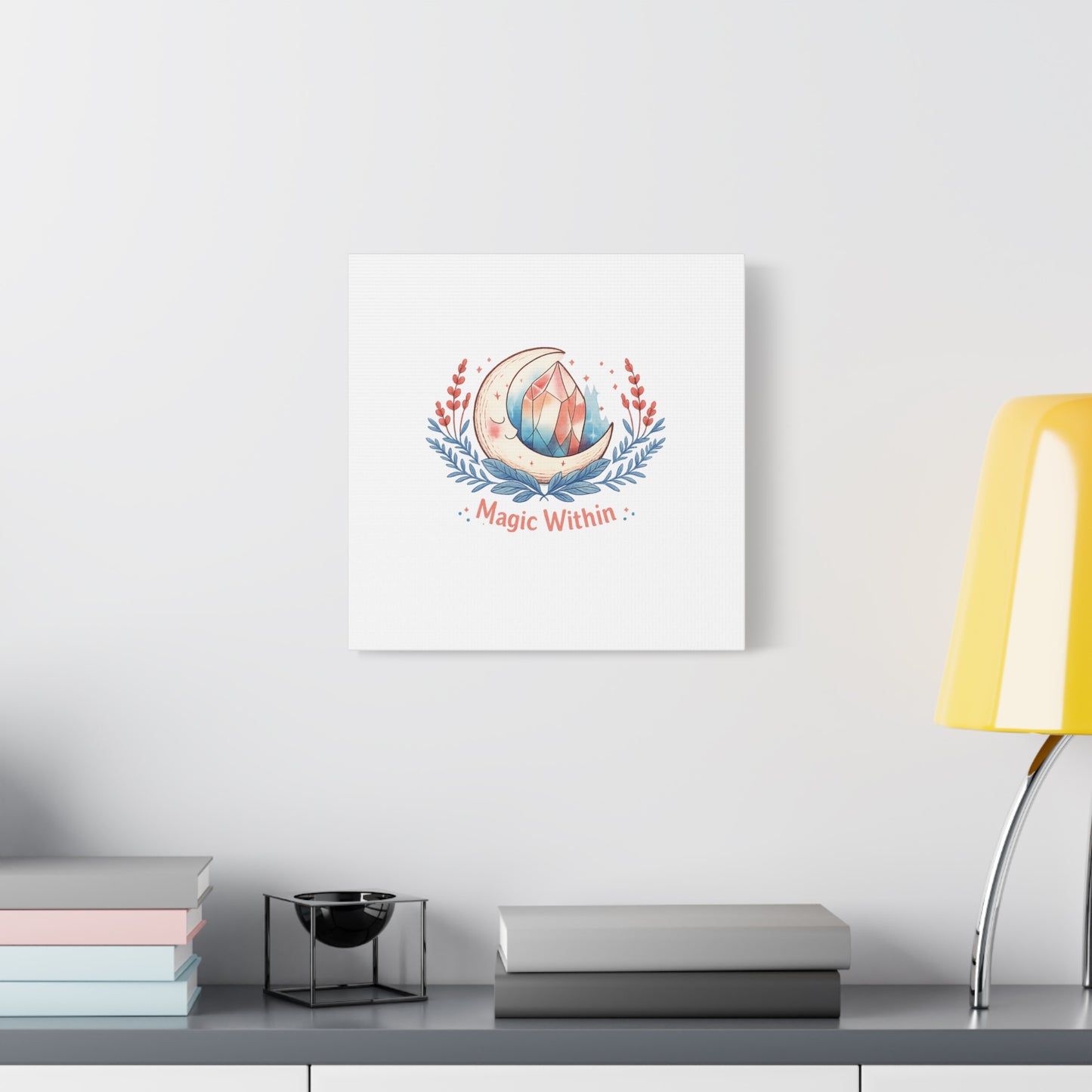 Magic Within Moon Crystal Canvas | witchcore, moon phase, crystals