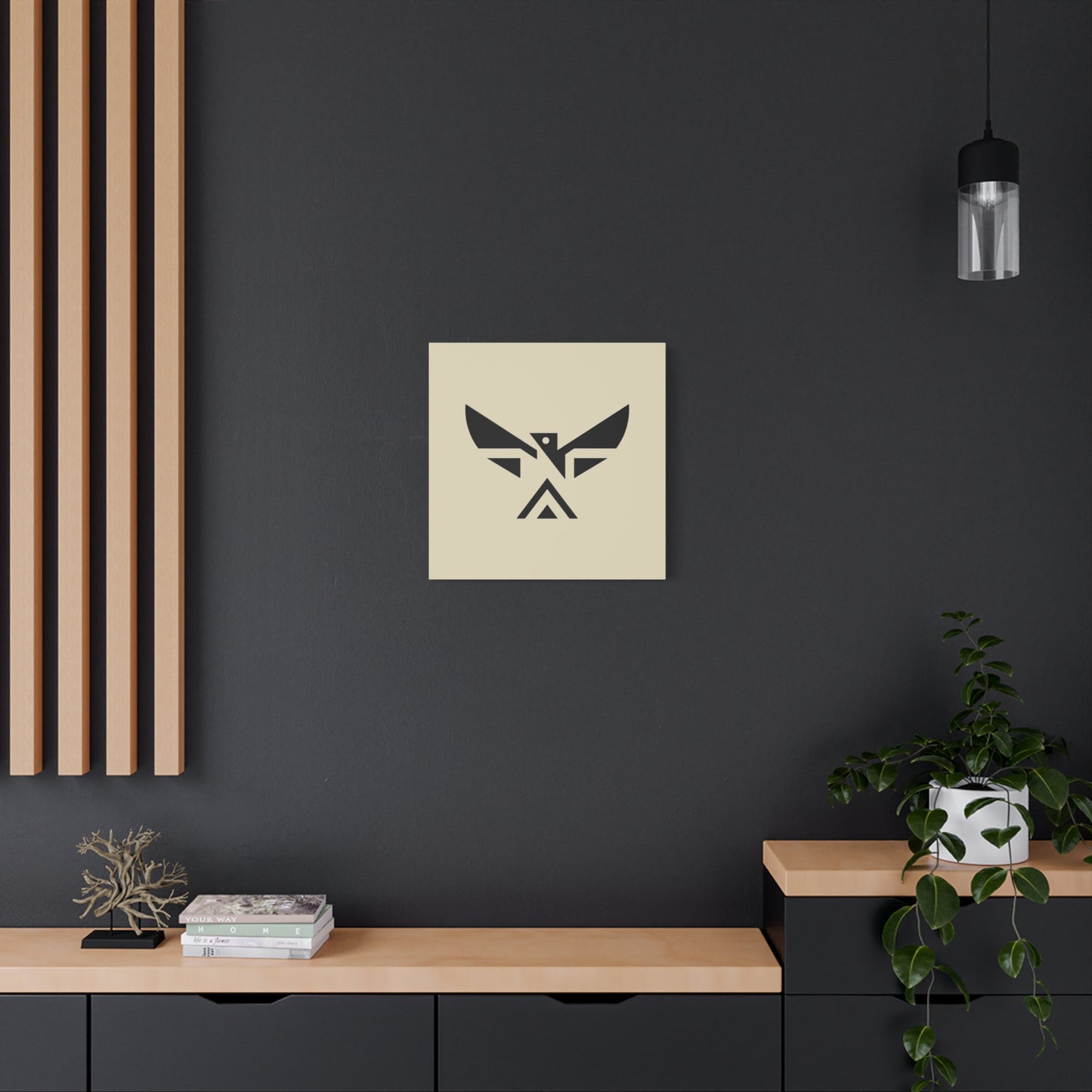 Minimalist Geometric Eagle Canvas Print — Modern Native-Inspired Wall Art