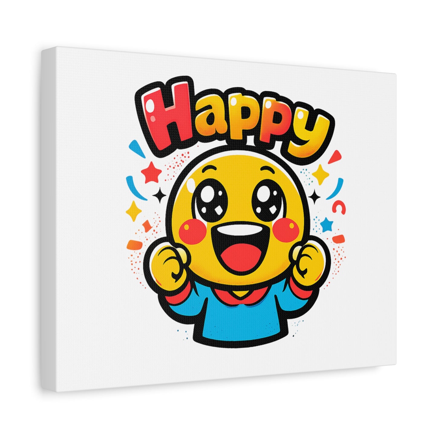 Happy Emoji Cartoon Canvas | Bold Cartoon, Thick Outline, Kawaii Minimal
