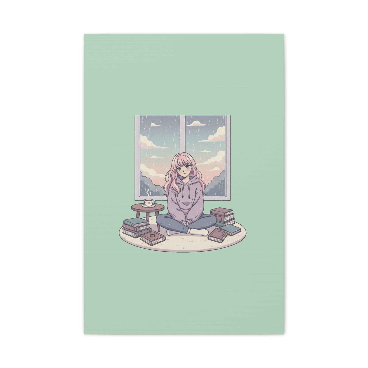 Cozy Girl Reading Wall Art — Matte Stretched Canvas