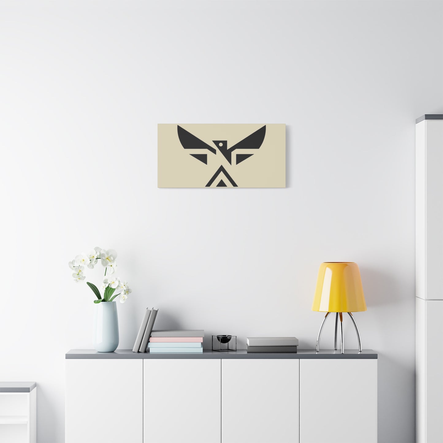 Minimalist Geometric Eagle Canvas Print — Modern Native-Inspired Wall Art
