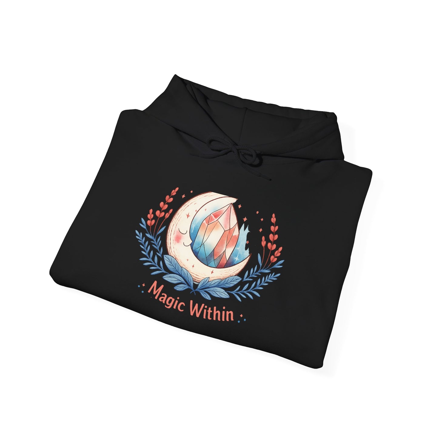 Moon Phase Crystal Crest Hoodie | witchcore, mystic