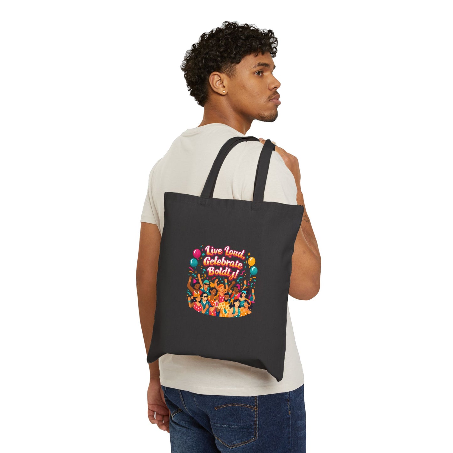 Celebratory Carnival Confetti Design Tote | color‑blocked neon fiesta
