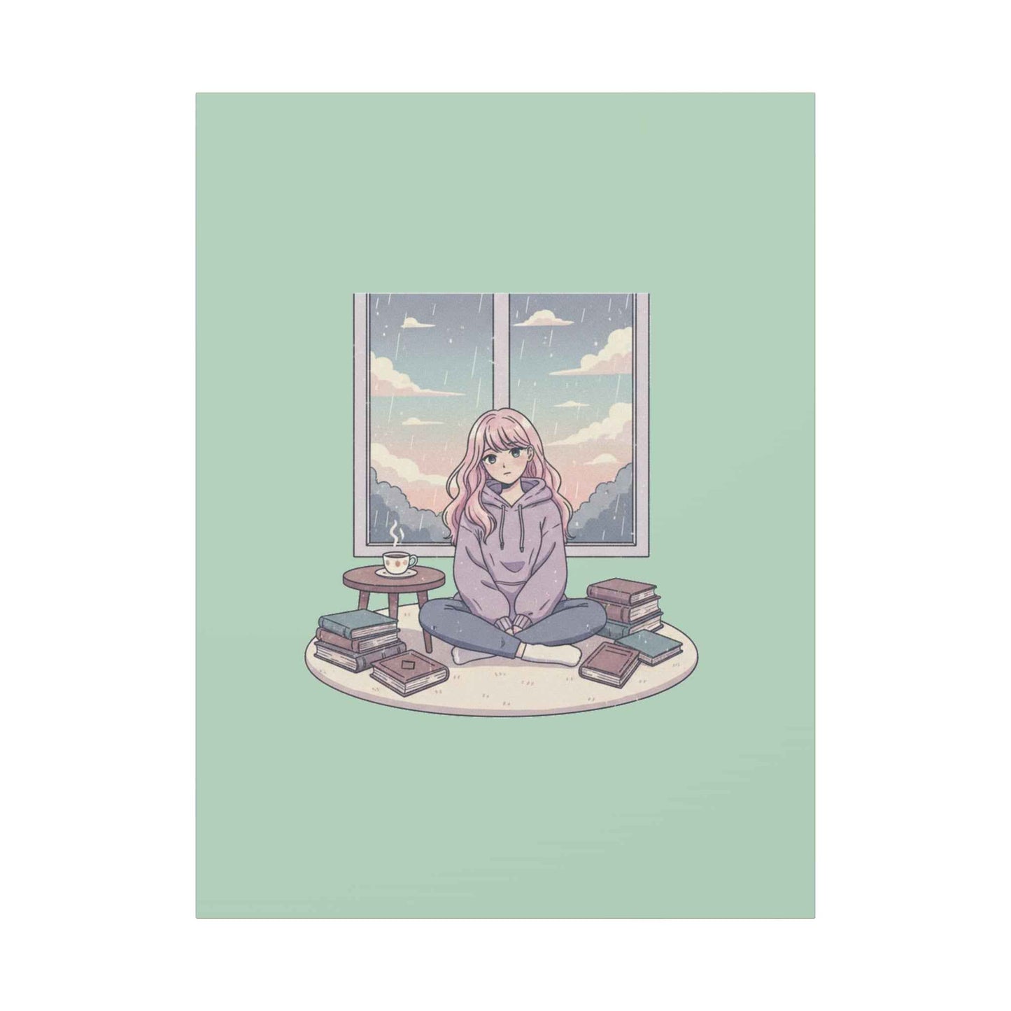 Cozy Girl Reading Wall Art — Matte Stretched Canvas