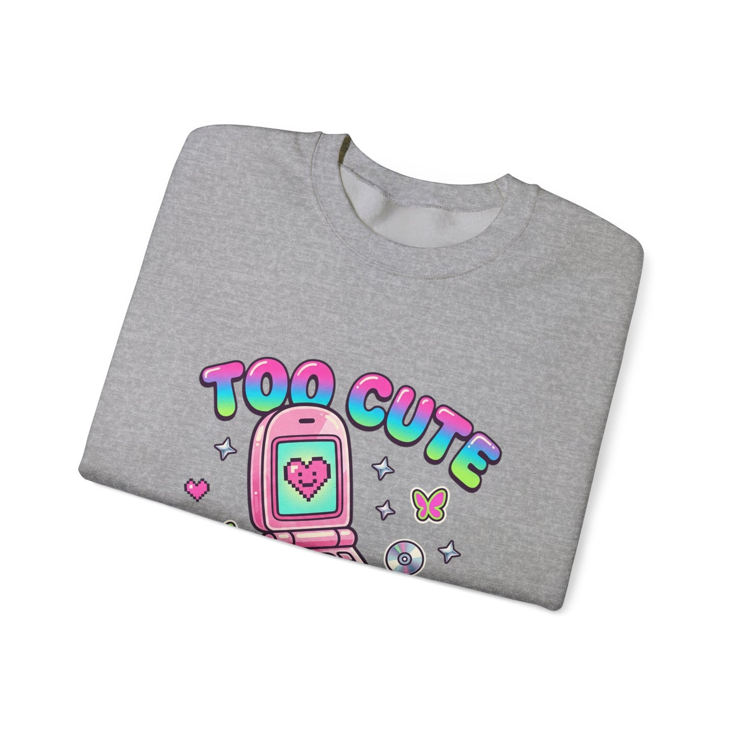 Too Cute To Compute Sweatshirt | Y2K aesthetic, 2000s retro internet graphic