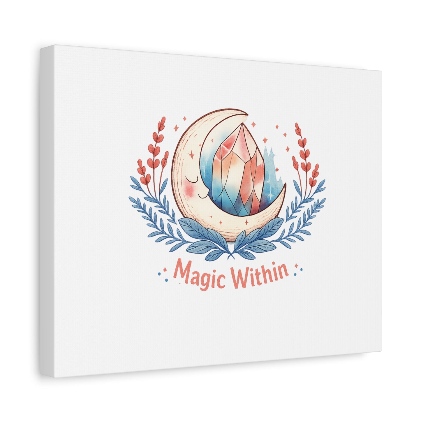 Magic Within Moon Crystal Canvas | witchcore, moon phase, crystals