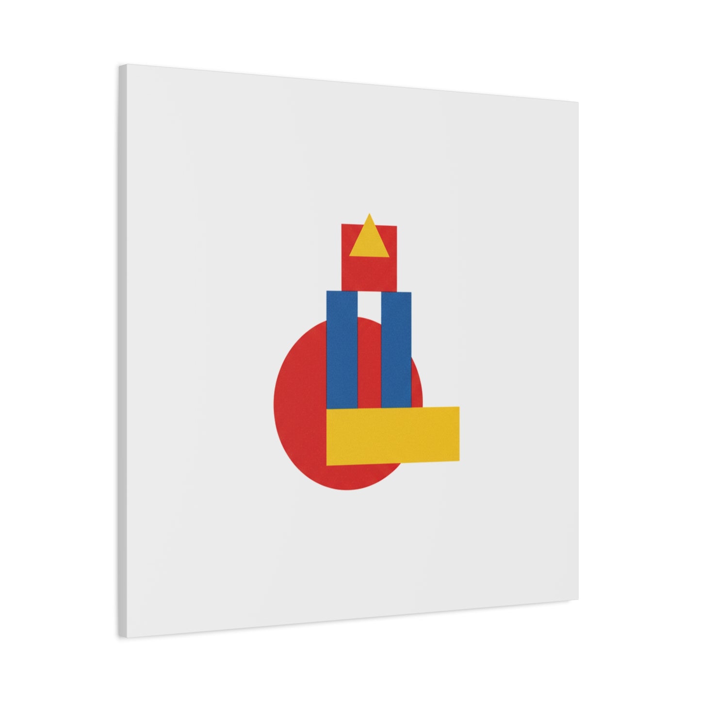 Abstract Geometric Shape Canvas Print — Minimalist Primary Color Wall Art