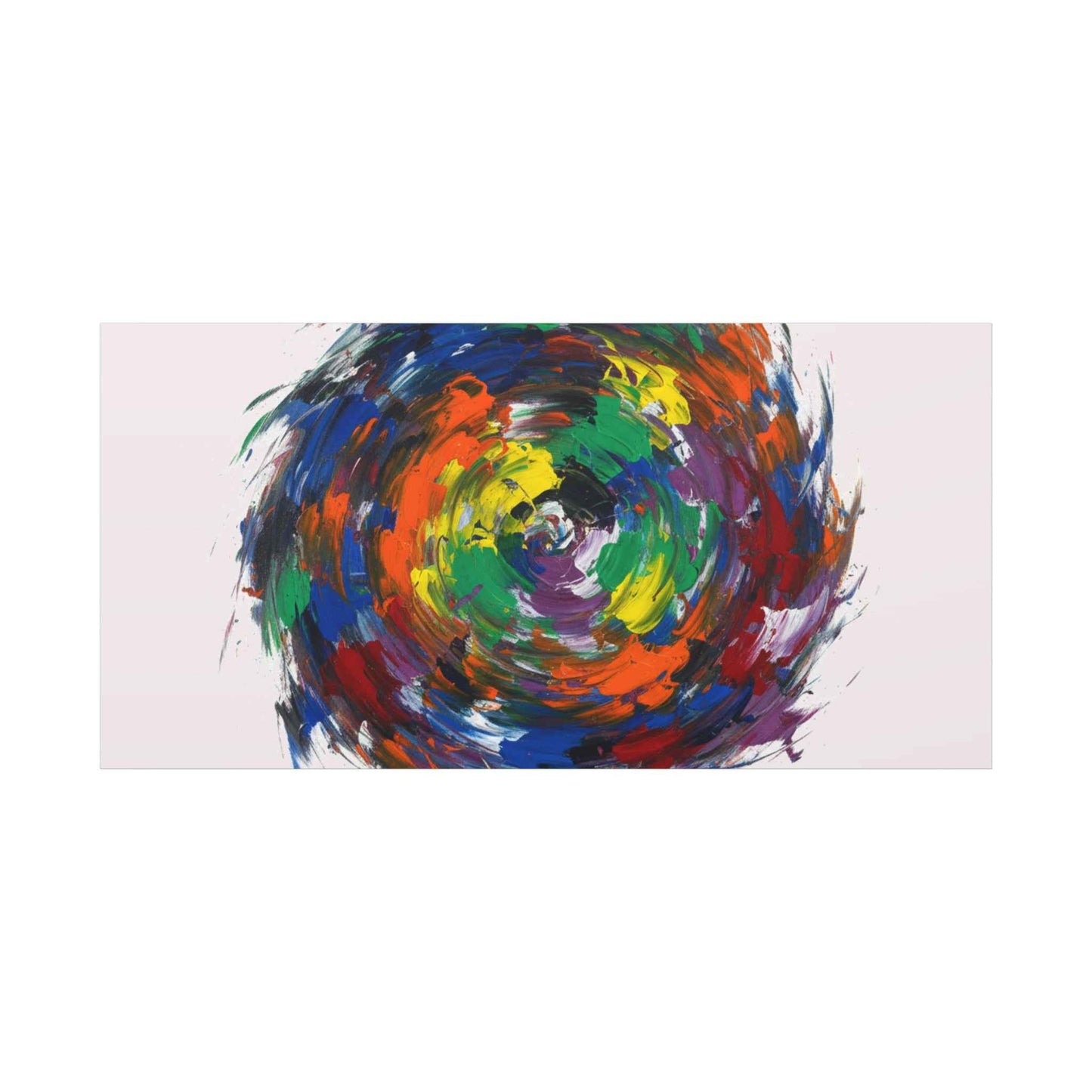 Abstract Color Swirl Canvas - Vibrant Circular Brushstroke Wall Art (Matte Stretched)