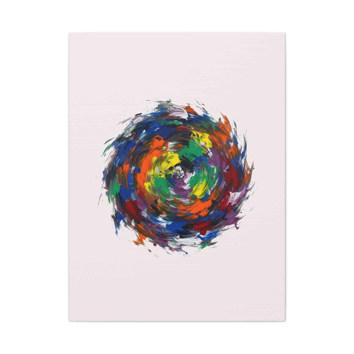 Abstract Color Swirl Canvas - Vibrant Circular Brushstroke Wall Art (Matte Stretched)