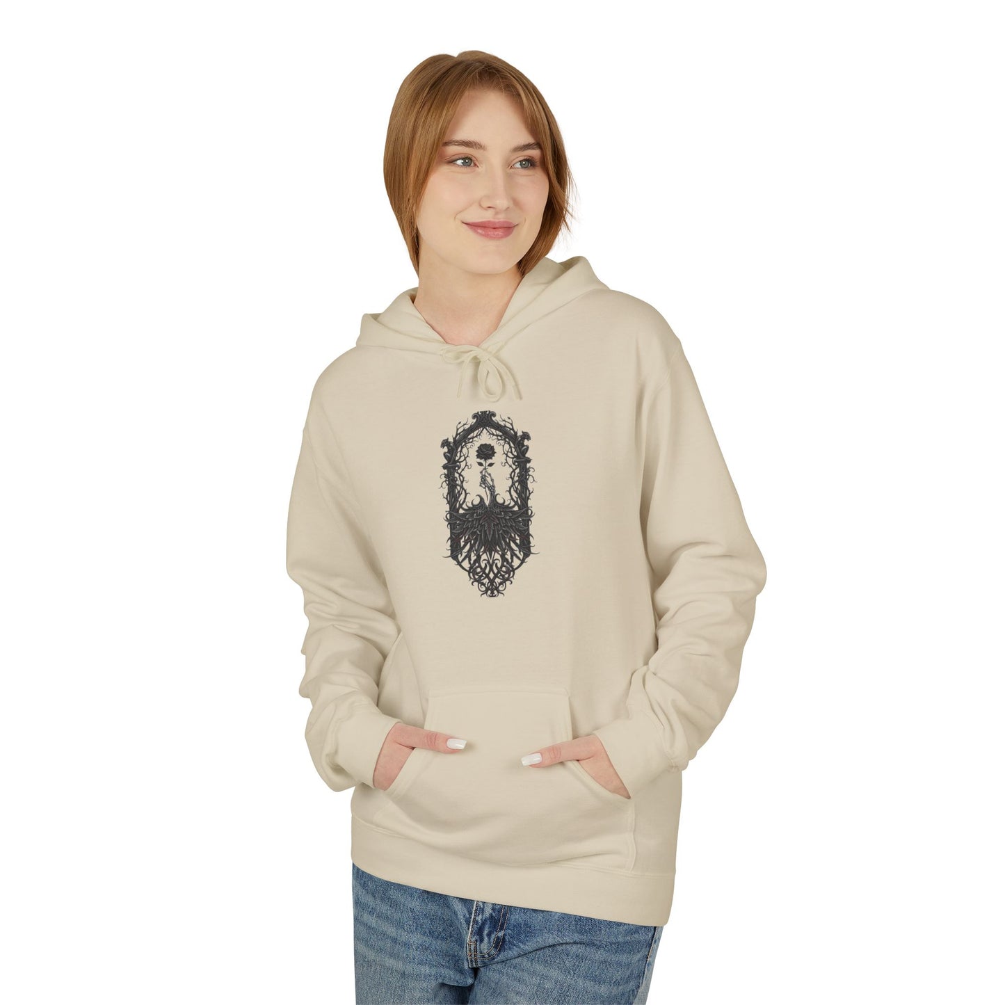 Wolf Crest Hoodie — Monochrome Forest Wolf Emblem
