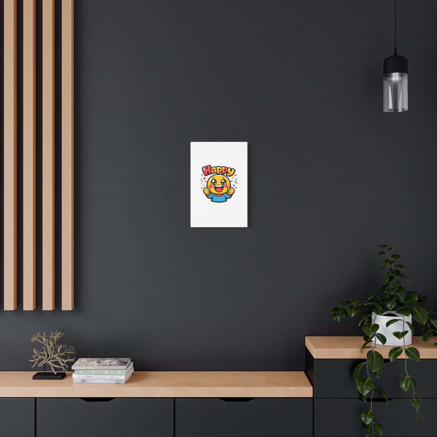 Happy Emoji Cartoon Canvas | Bold Cartoon, Thick Outline, Kawaii Minimal