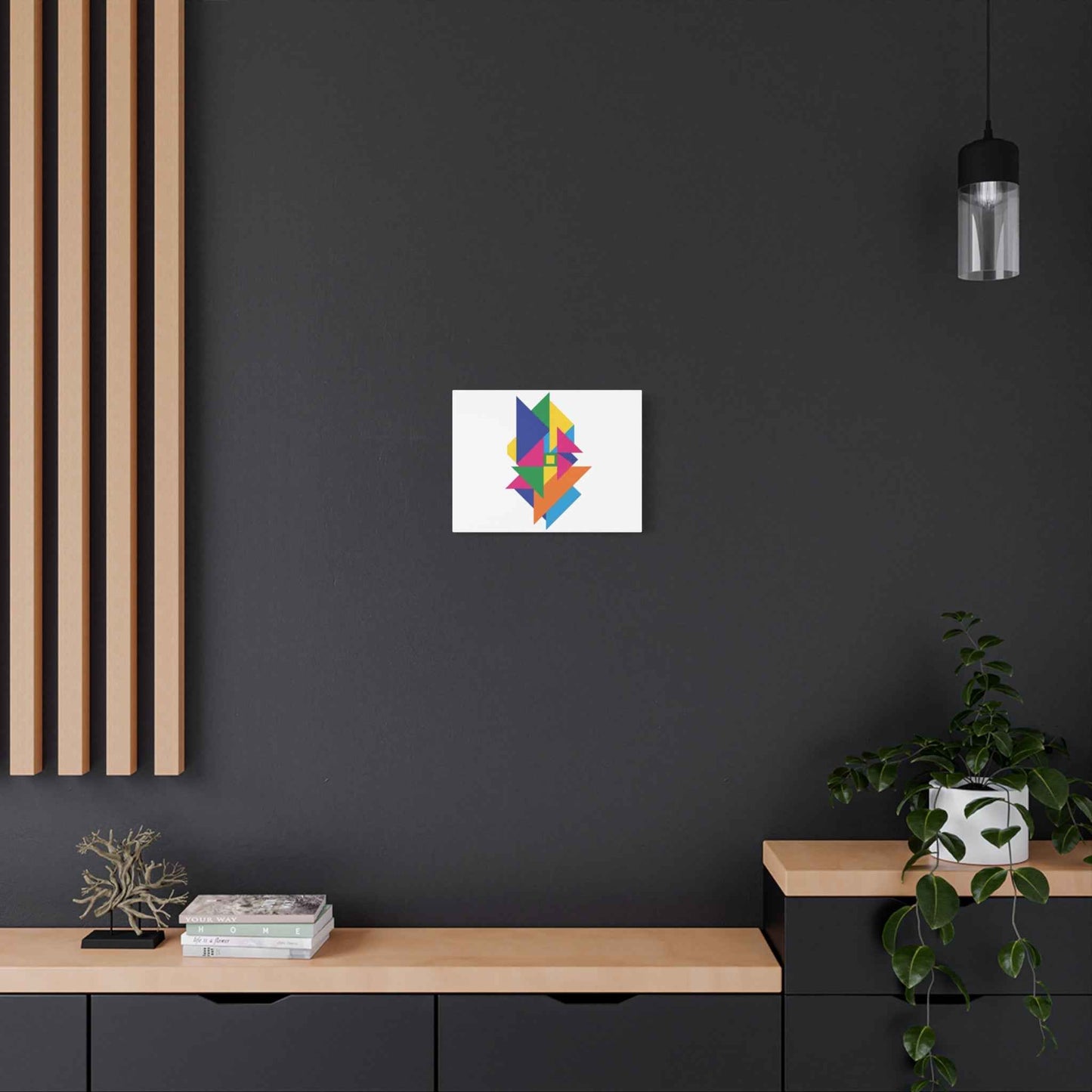 Abstract Geometric Art Canvas — Colorful Modern Stretched Wall Art