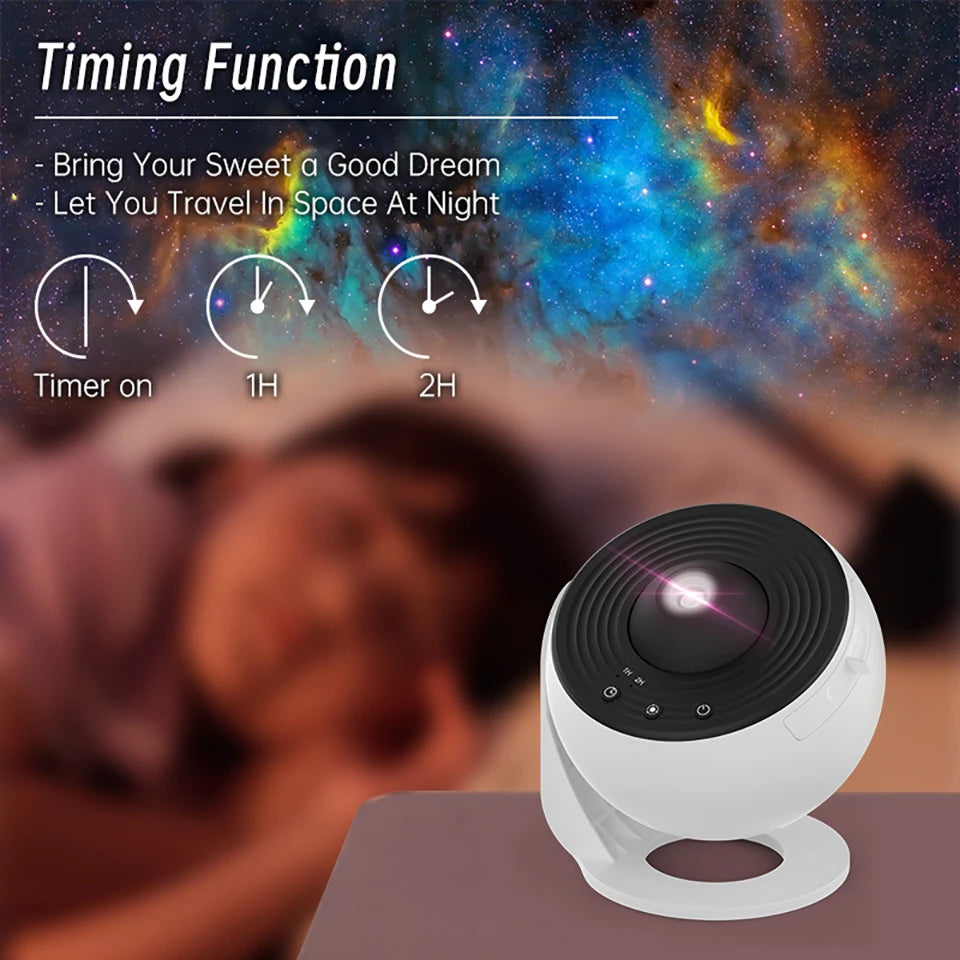 2026 New Decoration Gift for Kids 360° Rotate Galaxy Starry Sky Projector Night Light Planetarium Lamp for Bedroom Holiday Joy