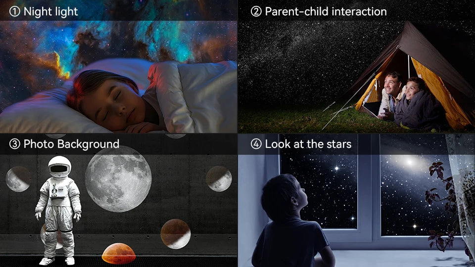 2026 New Decoration Gift for Kids 360° Rotate Galaxy Starry Sky Projector Night Light Planetarium Lamp for Bedroom Holiday Joy