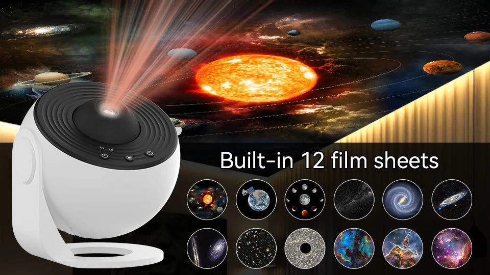 2026 New Decoration Gift for Kids 360° Rotate Galaxy Starry Sky Projector Night Light Planetarium Lamp for Bedroom Holiday Joy