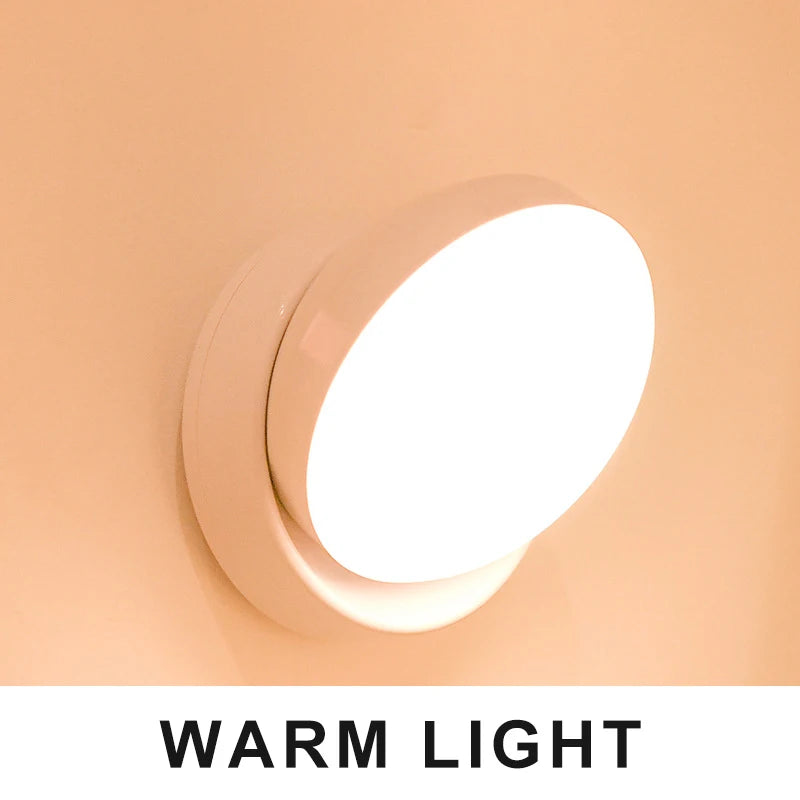 LED Night Light USB Charging Motion Sensor Light Round Energy-saving LED Lamps Sound/Light Control For Corridor Home Bathroom