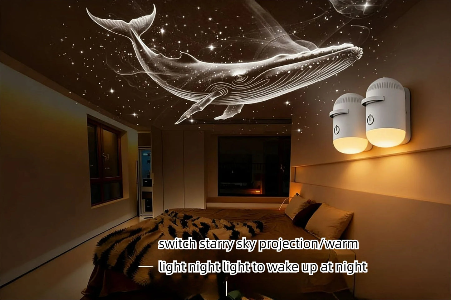 2-in-1 Mini Galaxy Star Projector Night Light – Starry Sky Ambient Lamp for Bedroom Sleep & Decoration