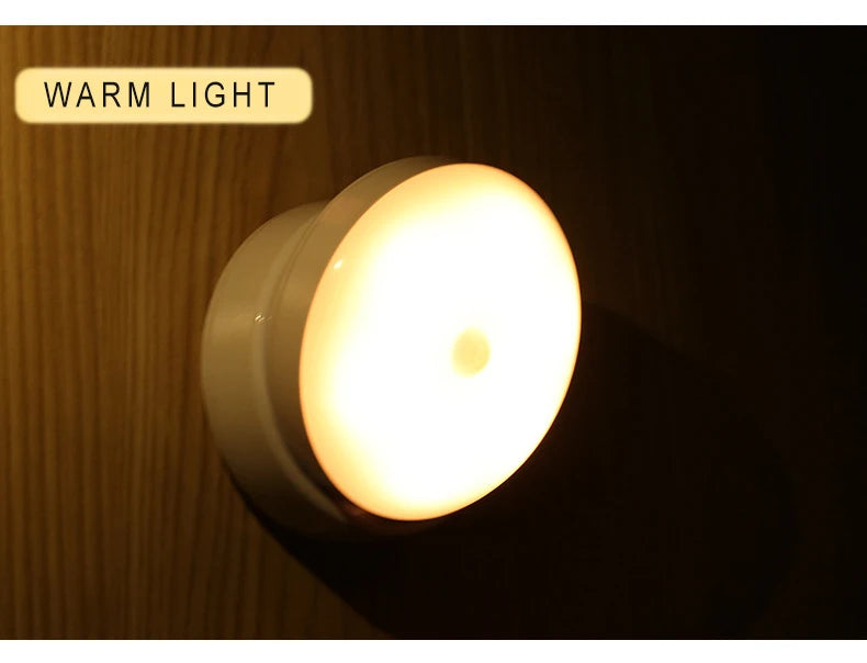 LED Night Light USB Charging Motion Sensor Light Round Energy-saving LED Lamps Sound/Light Control For Corridor Home Bathroom