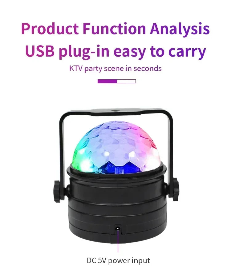 Party Light Disco Ball Light Dj Light Disco Light Ocean Light Star Light Projector Dance Light Sound Activated with Remote Contr